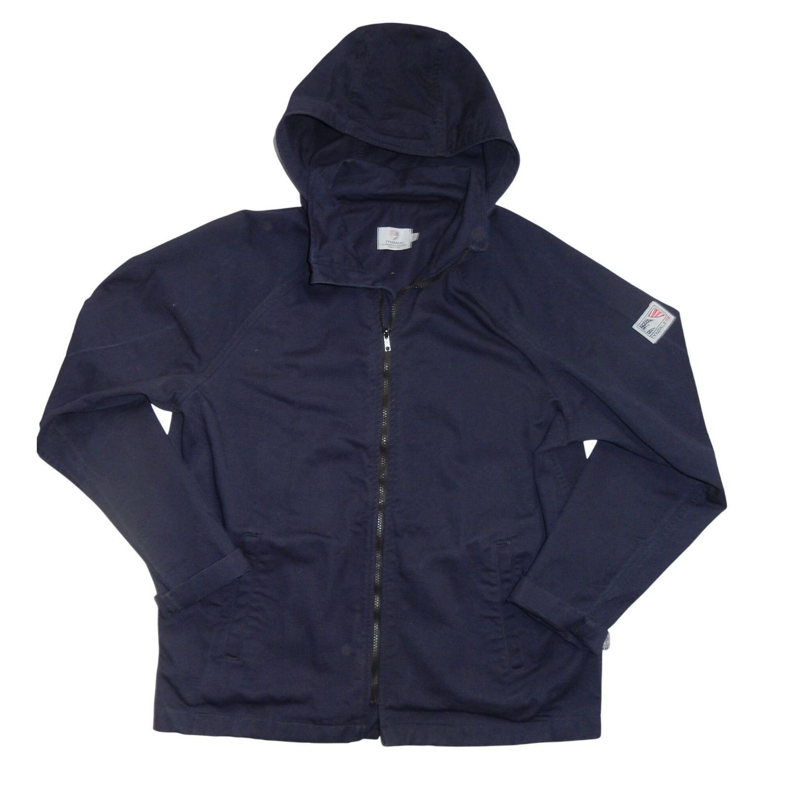 Tyndale Fr Flame Resistant Hooded Work Jacket Navy Blue Mens Large Cat 2 Usa